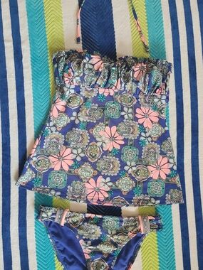 Hobie Pink, Blue & Teal Floral Tankini Set